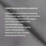 K9 Ballistics Chew Proof Armored Padded Dog Crate Bed, Virtually Indestructible, Legs Included (Obsidian Black, Large (41" L x 27" W x 5" H))