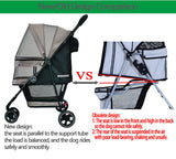 ROODO Escort 3 Wheel Dog Cat Pet Stroller for Small/Medium Dogs Cats Best Lightweight Foldable Portable Compact Jogger All Terrain Travel Pet Gear System Puppy Doggie Bunny Kitty Stroller(Grey)
