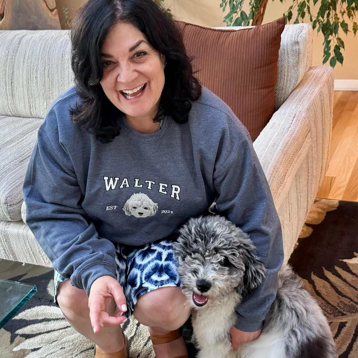 COUPLEHOODIES Personalized Dog Portrait Hoodie, Sweatshirt, or Shirt – Custom Pet Embroidered Gift from Photo – Dog Mom or Dad Birthday Gift (Maroon)