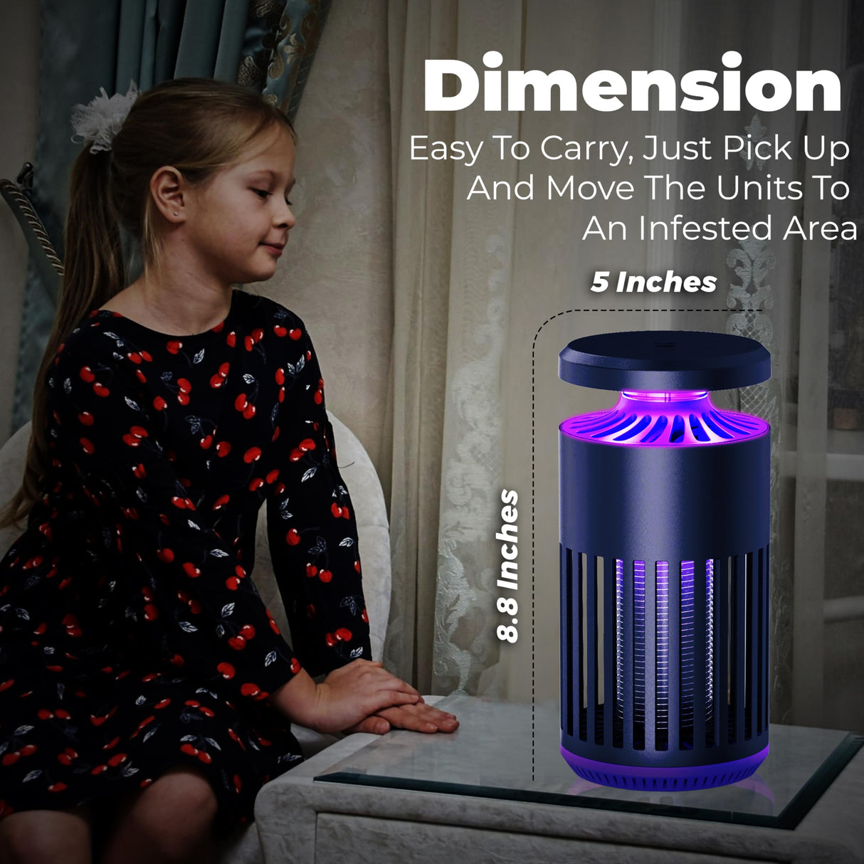 Trapped Elite - Grey Insect Trap and Zapper for Ultimate Indoor and Outdoor Defense for Flys, Gnats, Mosquitos