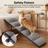 Veehoo Dog Ramp for Bed Couch for Small to Large Dog, Foldable Ramp for Dogs to Get on Bed 5 Adjustable Height from 17" to 23", Pet Cat Stairs Doggy Steps Non Slip with Metal Frame, Up to 130lbs