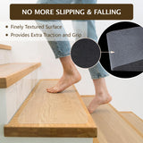 Wishtofly Clear Stair Treads Non Slip 30"x6", 18-Pack Anti Slip Stair Strips for Wooden Steps Indoor, Transparent Adhesive Pre-Cut Stair Step Grips, Safety for Elderly, Children and Dogs