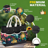 22Pcs Gardening Tools Set for Women Heavy Duty Garden Hand Tool Kit Garden Gifts for Mothers Day Mom Beginner Gardening Accessories with Tote Bag/Shovel/Repotting Mat/Plant Labels/Gloves-Black