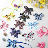 Yunsailing 100 Pcs Dog Bow Ties Bulk Dog Bows with Adjustable Collar Cat Bowtie Pet Grooming Neck Collar for Small Medium Pets Birthday Holiday Photography Accessories(Dog Paw)