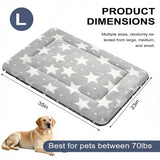 Fogkiss Dog Bed Mat, Reversible Dog Crate Pad with Washable Kennel Mat and Soft Foam, Pet Bed for Dogs & Cats, for Crates Carriers & Travel(Big&Small Stars Grey, 35" L*23" W*1.5" Th)