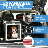 Mirapet Pet Carrier with Pad, 21.5" L x 12" W x 14" H - Collapsible Travel Kit for Small Cats & Dogs, Hard Plastic Wall Kennel for Indoor/Outdoor Use