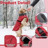 Sheripet Dog Coat Winter, Waterproof Quilted Dog Jacket for Cold Weather, Reflective Adjustable Puppy Winter Coat, Warm Turtle-Neck Pet Fleece Snow Jacket for XX-Large Dogs, NewRed XXL