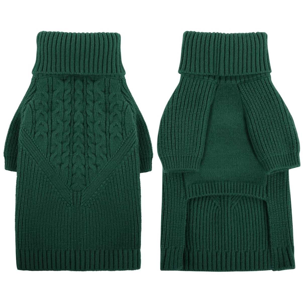 Queenmore XS Dog Sweater, Dog Sweaters for Small Dogs Girl or Boy, Dog Christmas Sweater XSmall, Winter Puppy Doggie Sweatshirt Knitwear, Pet Chunky Warm Coat for Medium Large Size Dogs, Green XS