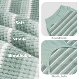 KYEESE 2Pack Waffle Dog Shirt with Sleeves, Lightweight Dog T Shirts for Small Medium Dogs Boy Girl, Breathable Pet Tee Shirts Soft Dogs Clothes for Daily Wear, Green+Striped, XL