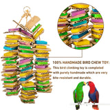 MYFAMIREA Parrot Toys for Medium Birds, Parrot Chewing Cardboard Toys Natural Wooden Macaws Cage Chewing Gifts for African Greys, Cockatoos, Macaws, Small and Medium Birds