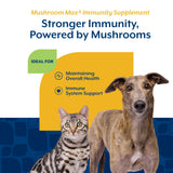 NaturVet Mushroom Max Advanced Immune Support Dog Supplement – Helps Strengthen Immunity, Overall Health for Dogs – Includes Shitake Mushrooms, Reishi, Turkey Tail – 120 Ct.