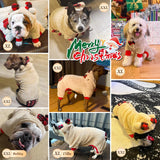 KYEESE Dog Christmas Pajamas with Reindeer Antler Hood, Pet Onesie for Large Dogs, Soft Plush Warm Dog Pjs, Red Buffalo Check Holiday Pet Onesie, Cute Festive Outfit, XXX-Large