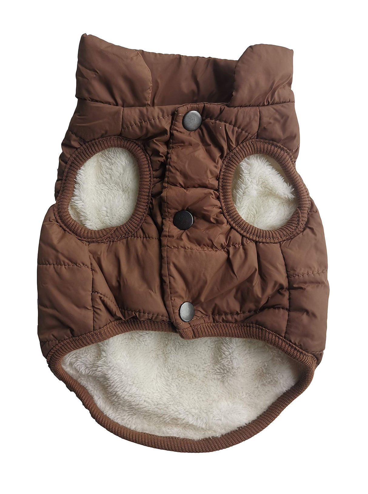 Vedem Dog Windbreak Puffer Vest Coat Pet Quilted Fleece Cold Weather Dog Clothes (L, Coffee)