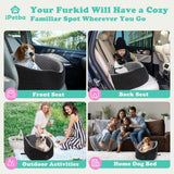 iPetba Dog Car Seat for Small & Medium Dogs - Crash-Protective, Non-Slip, Protects Car Interior, Detachable & Washable