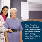 Posey 6546 Premium EZ Clean Gait Belt with Spring-Loaded Buckle, Black, 60"