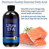 Rx Vitamins Ultra EFA Omega 3 Fish Oil for Dogs & Cats - Promotes Heart, Brain, and Joint Health with Vitamin E, Biotin, and Zinc - Liquid Fish Oil for Itch Relief & Dog Shedding - 16 oz