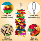 Extra Large Natural Wood Bird Toys for Macaws, African Grey, Amazon Parrots Gifts