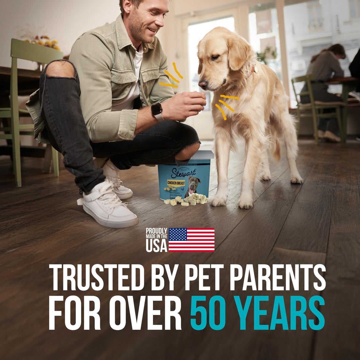 Stewart Chicken Breast Dog Treats, 14.8 oz, ~280 Pieces, Freeze Dried Raw, Single Ingredient, 74% Protein Training Treats or Meal Topper in a Value Size Resealable Tub, Grain Free, Gluten Free