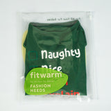 Fitwarm Naughty or Nice Christmas Dog Shirt, Dog Christmas Outfit for Small Dogs Boy Girl, Funny Doggy Tshirt, Pet Outfit, Green, Red, White, XXL