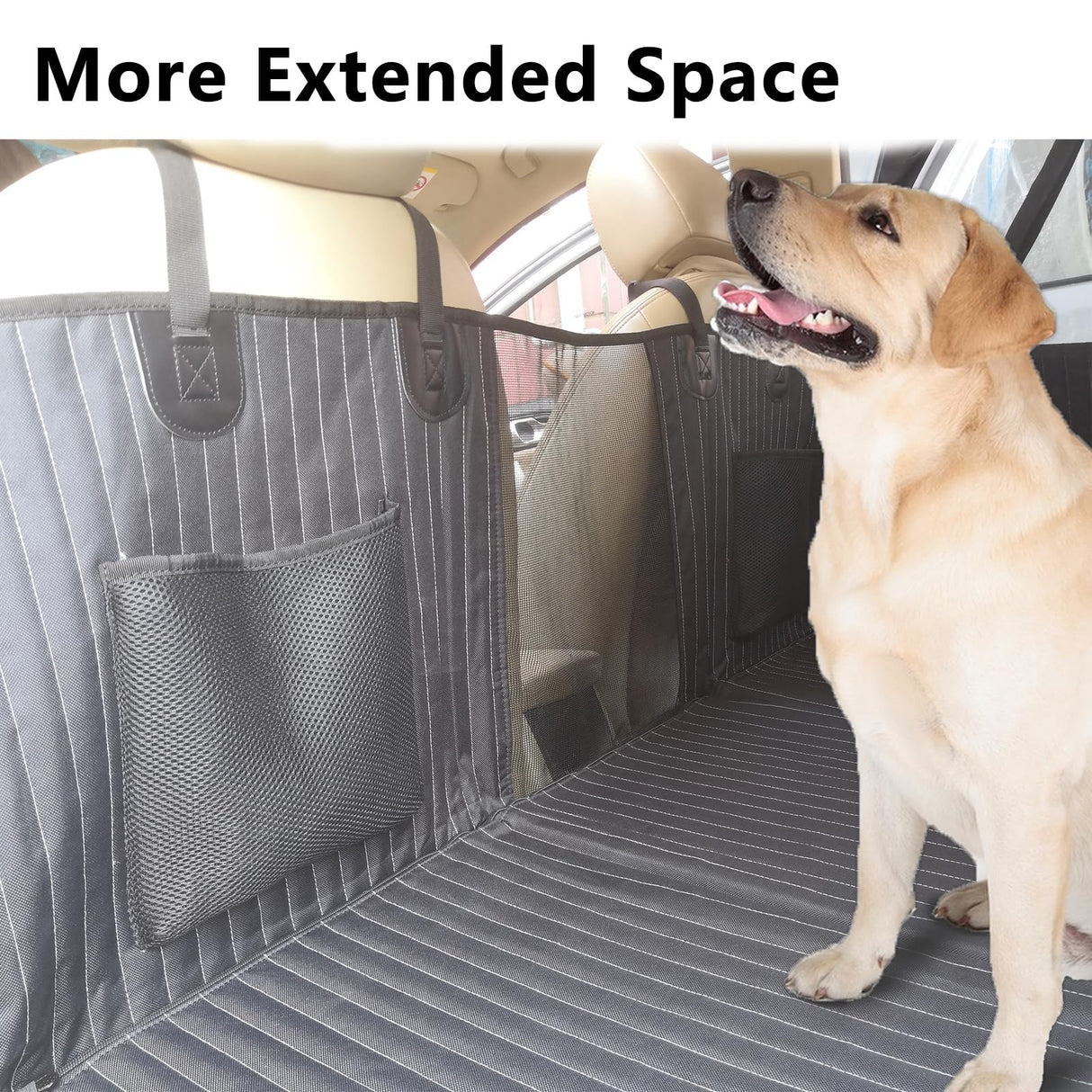 YMETECH Back Seat Extender for Dogs, Dog Car Seat Cover, Back Seat Bridge Gap Filler, Non-Inflatable Car Camping Mattress Bed, Dog Hammock for Truck SUV (Black)