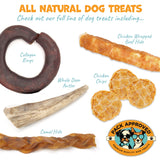 Pack Approved Beef Cheek Rolls for Dogs - Natural & Odor-Free Dog Treats - 5 to 6 Inch Medium Beef Hide Dog Chews - 4 Pack