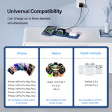 3 in 1 Charging Station for Multple Devices,Foldable 3 in 1 Wireless Charger for Travel,Nano Wireless Charging Station for iPhone16 15 14 13 12 Pro Max/Watch 10 9 8 7 6 5 4 3 Ultra/AirPod Pro