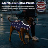 Petglad Dog Coat, Waterproof Dog Winter Jacket with Pocket, Reflective Adjustable Pet Snow Vest, Warm Cozy Fleece Sweater for Small Medium Extra Large Dogs - American Flag, XS