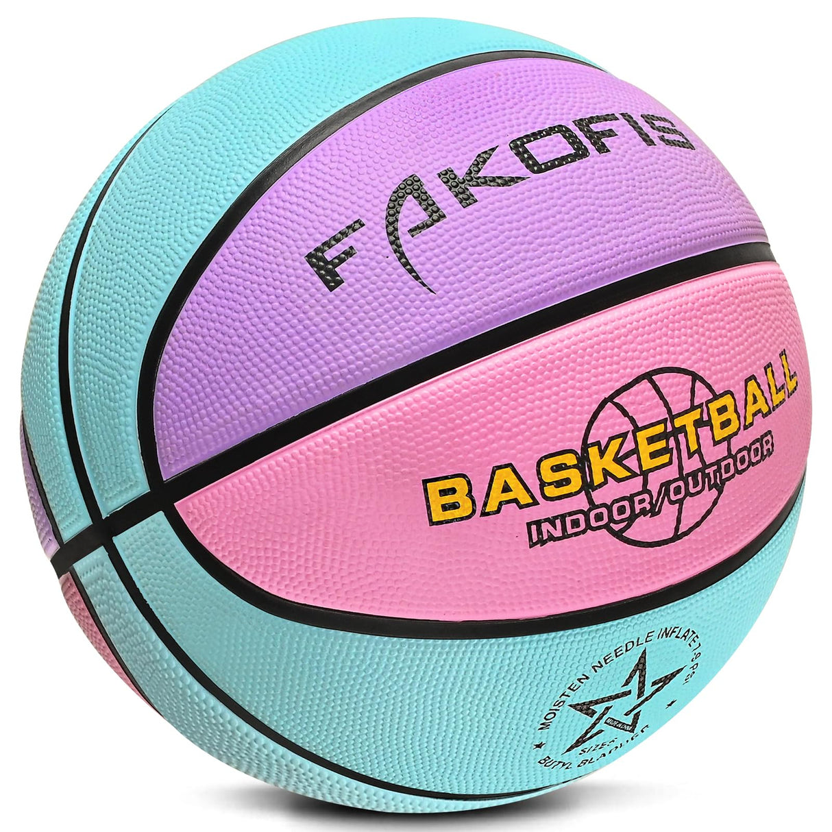 FAKOFIS Toddler Kids Basketball Size 3(22") Mini Basketball for Boys Girls Age 1 2 3 4 5 6,PU Rubber Indoor Outdoor Basket Balls for Training Shoot and Dribble