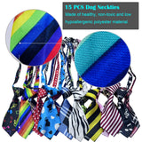 Allazone 24pcs Dog Neckties Dog Ties Adjustable Pet Neck Tie for Small Medium Puppy Cat Kitten Party Festival Birthday Gift Valentine's Holiday Wedding Assorted Doggies Grooming Supplies Accessories