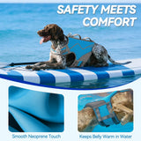 VIVAGLORY Neoprene Dog Life Vest, Dog Life Jacket for Swimming & Boating, Lightweight & Buoyancy for Puppy Doggy, Swimming Vest with Handle, L, Blue