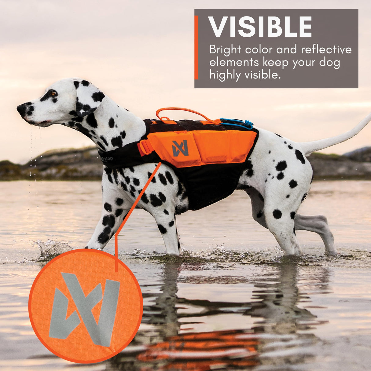 Non-stop dogwear Protector Life Jacket, Innovative Dog Life Jacket, Breathable Dog Swimming Vest with Ergonomic Design for Full Freedom of Movement, Black/Orange, Size 3