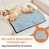 HAOMAIJIA Dog Couch Bed for Medium Dogs, Non Slip Pet Couch Covers for Sofa Thick Soft Washable Dog Couch Cover Protector All Seasons Universal Dogs and Cats Bed Mat (Navy Blue, Medium)
