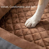 Calming Dog Bed for Couch,Durable Velvet Dog Couch Cover,Removable Washable Pet Bed for Couch,Couch Protector for Small,Medium Dogs and Cats (Brown, 30 x 30 inch)