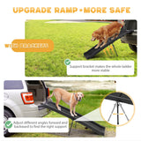 COZIWOW Folding Dog Ramps, 62”L Portable Pet Ramp for Large Dogs SUV,Cars,Lightweight Cat Ramp Non-Skid Surface Steps for High Bed,Stairs,Couch-Easy Storage(Black, 62" L)