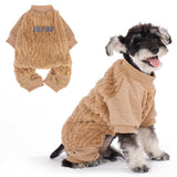 KOOLTAIL Dog Pajamas with Leash D-Ring, Fuzzy Sweater Onesie for Small Dogs, Warm Fleece Pet Jumpsuit Shirt, Lightweight Puppy Cat Pjs Clothes Coat Outfits for Chihuahua, Pitbull, Boy Girl, Beige M