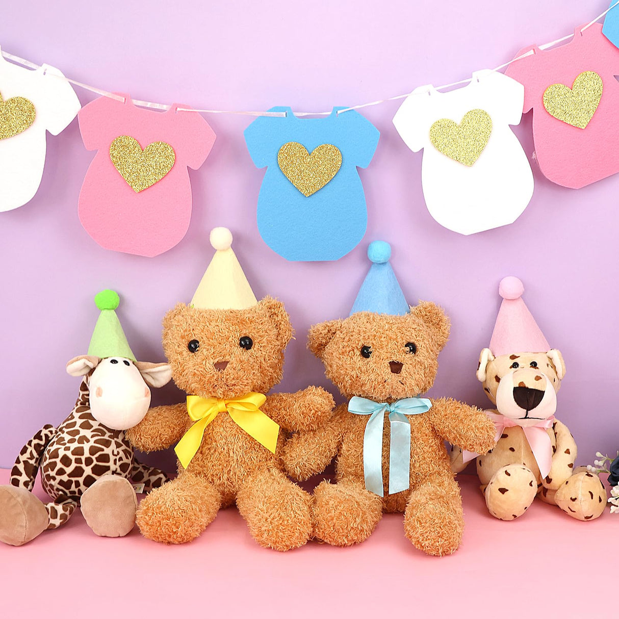 DRANSMIC 12pcs Mini Party Hats for Stuffed Animals, Macaron Hats for Dolls Dog Cat Rabbit Puppies Birthday Party Cone Hats Photo Prop