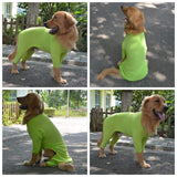 Lovelonglong Four Feet Dog Lightweight Pajamas, Pure Cotton Dog Jumpsuits 4 Legs Dog Onesies T-Shirt Stylish PJS Puppy Costume for Large Medium Small Dogs Green XXL