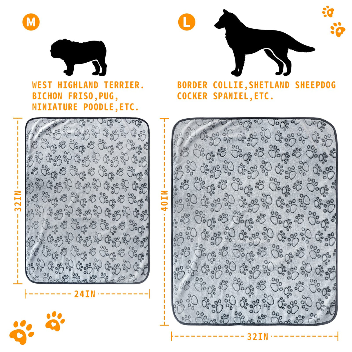 LOKOZ Small Dog Blanket for Medium Large Dogs Fleece Puppy Blanket Washable Dog Blankets for Bed Couch Protection with Cute Paw Print Pet Puppy Cat Blanket