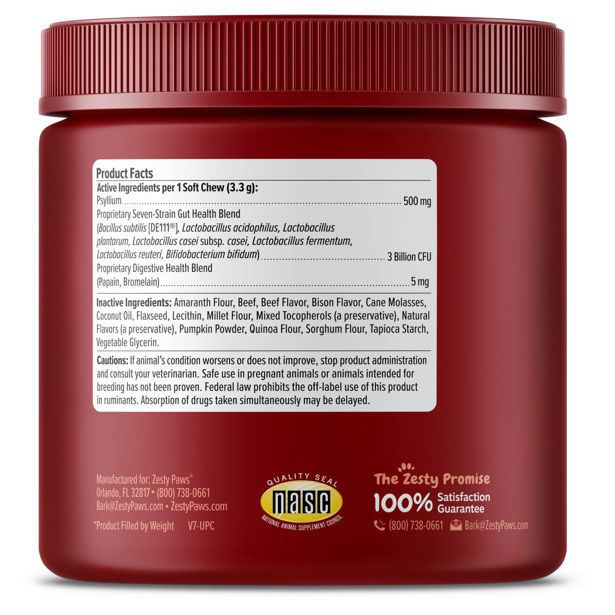 Zesty Paws Probiotics for Dogs, Digestive Enzymes Gut Flora, Digestive Health, Diarrhea & Bowel Support, DE111, Dog Probiotics Soft Chew for Pet Immune System, Chicken, 90 Ct