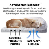 Furhaven Orthopedic Dog Bed for Medium/Small Dogs w/ Removable Bolsters & Washable Cover, For Dogs Up to 35 lbs - Plush & Velvet Waves Perfect Comfort Sofa - Granite Gray, Medium