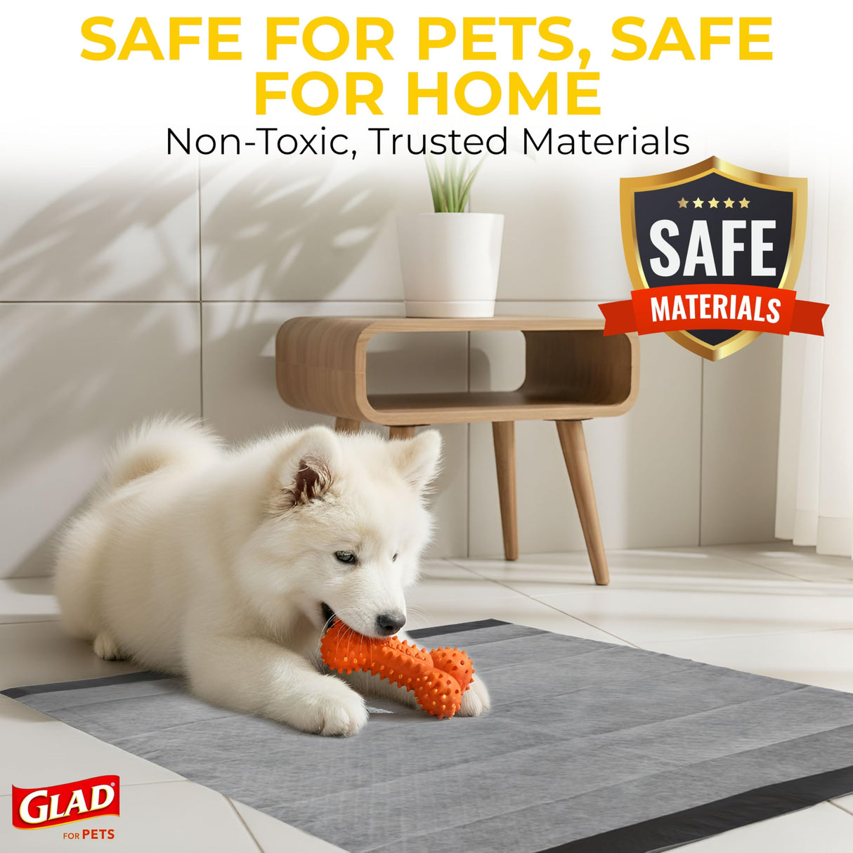 Glad for Pets Black Charcoal Puppy Pads, 23"x23" Disposable Training Pads That Absorb Urine & Neutralize Odor with Activated Carbon - 100 Count