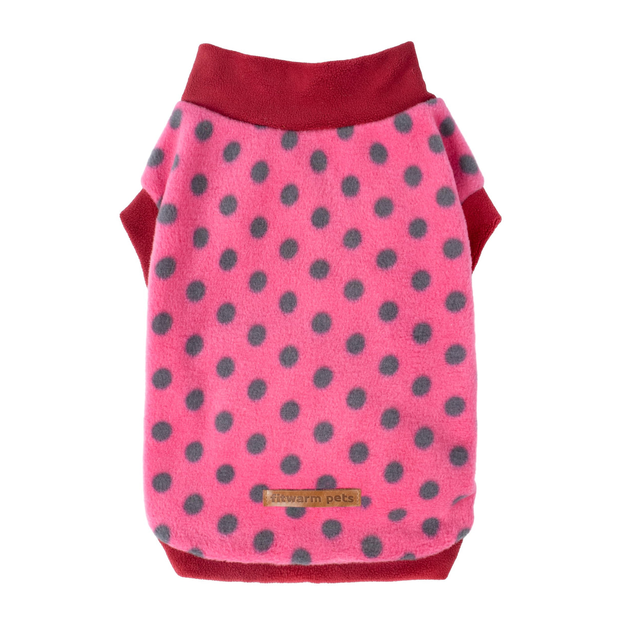 Fitwarm Fleece Polka Dot Dog Sweater, Thermal Dog Winter Clothes for Small Dogs Girl Boy, Doggy Pullover Jumper, Pet Outfit, Burgundy Red, Pink, Grey, XL