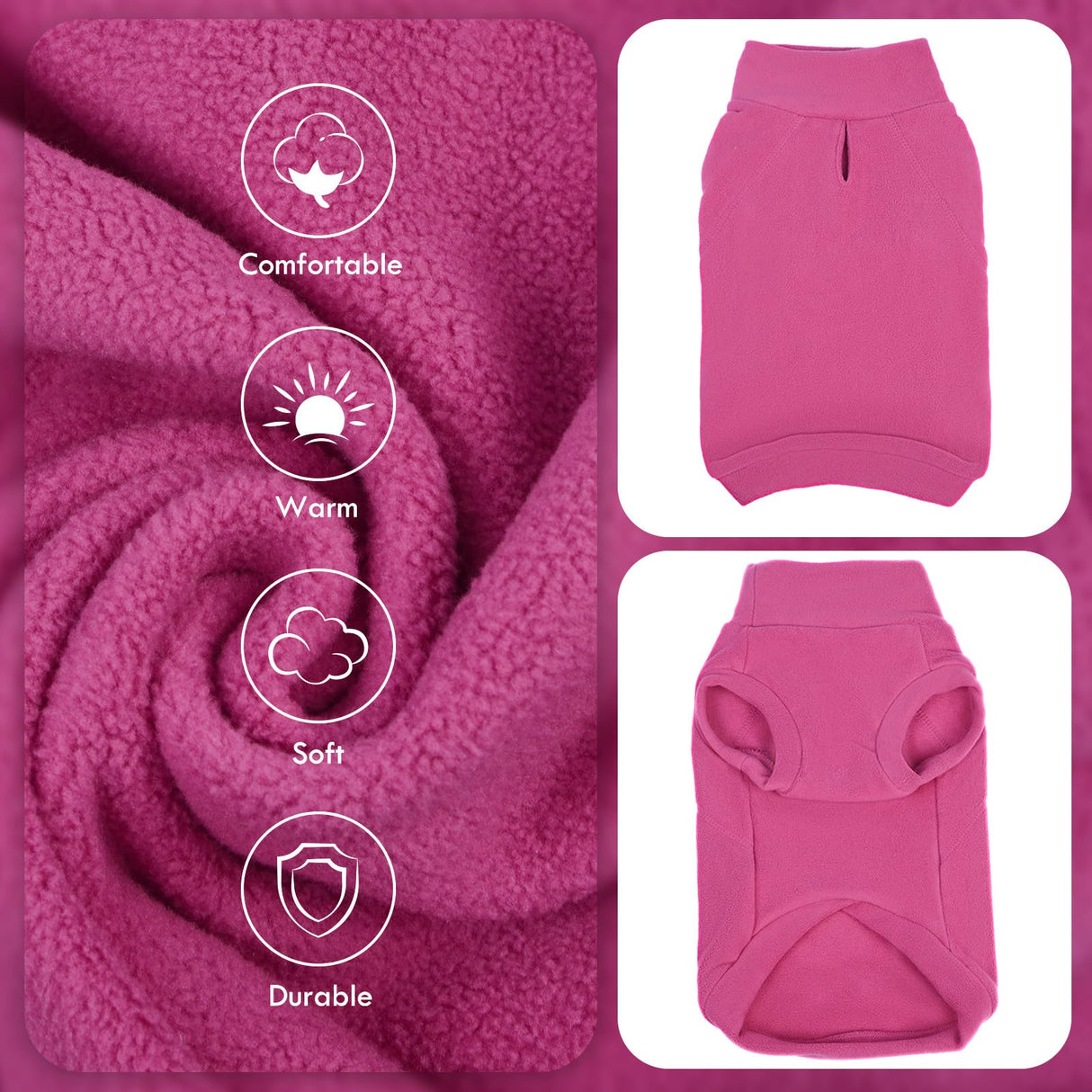 IKIPUKO 2 Pack Dog Sweaters Winter Fleece Sweatshirt Stretchy Vest Pullover for Dogs Clothes Warm Pet Pajamas Christmas for Meidum and Large Dogs