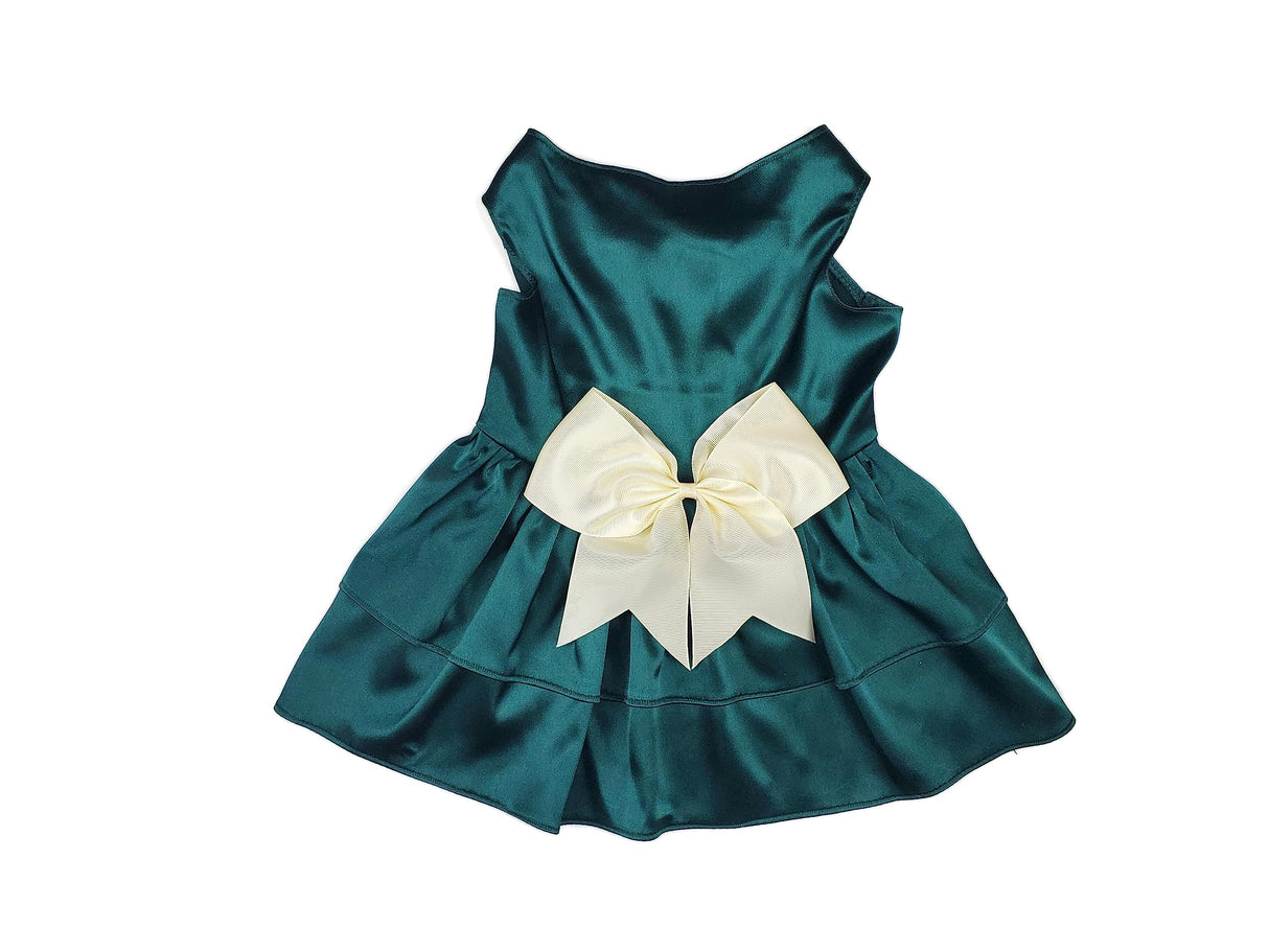 The Mildred Satin Dog Wedding Dress - Flower Girl Style, S-5XL (18-24 lbs)