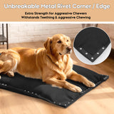 MABOZOO Chew-Proof Dog Bed with Metal Rivets, Durable Kennel Mat for Aggressive Chewers, Waterproof Crate Pad with Shredded Foam Fill for Medium Dogs (Indoor/Outdoor Use)