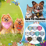 Reginary 180 Pcs Spring Dog Bandanas Bulk Hawaiian Triangle Dog Scarfs Bib Bandanas Plaid Flamingo Pet Triangle Bibs Kerchief Adjustable Bandana for Pet Grooming Costume Accessory(Paw Print)