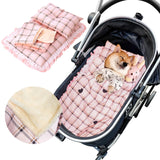Lukhmelf Pet Stroller Pad, Anti-Slip Bottom, Removable & Washable Dog Pillow & Quilt Set (Pink)