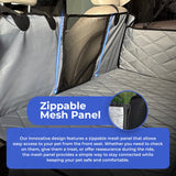 4Knines Hard Bottom Back Seat Extender for Dogs – Waterproof Dog Car Seat Cover – Heavy Duty Backseat Protector for Cars, SUVs, Trucks – Built-in EZ Open Door Protector (Patent Pending) Grey, Regular