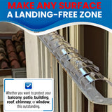 Petslandia Bird Deterrent System - Polycarbonate UV Resistant Pigeon Deterrent, Cruelty-Free Pigeon Proof, Long Lasting, Suitable for Balconies, Patios and Outdoors (39 in)