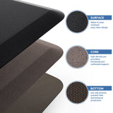 Kitchen Mat Cushioned Anti Fatigue Rug 17.3"x28" Water Resistant, Non Slip, Standing and Comfort Desk/Floor Mats for House Sink Office (Black)